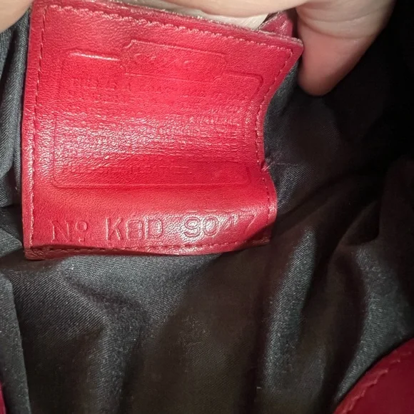 COACH K8D 9047 Ergo One Handle Bag Red Leather 1990 Vintage Rare find! - Picture 2 of 12
